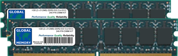 2GB (2 x 1GB) DDR2 533MHz PC2-4200 240-PIN ECC DIMM (UDIMM) MEMORY RAM KIT FOR SERVERS/WORKSTATIONS/MOTHERBOARDS